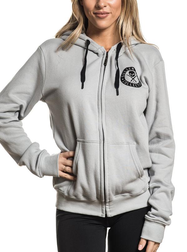 WOMEN'S BADGE OF HONOR CLOUDS ZIP FLEECE HOODIE BY SULLEN - Sullen